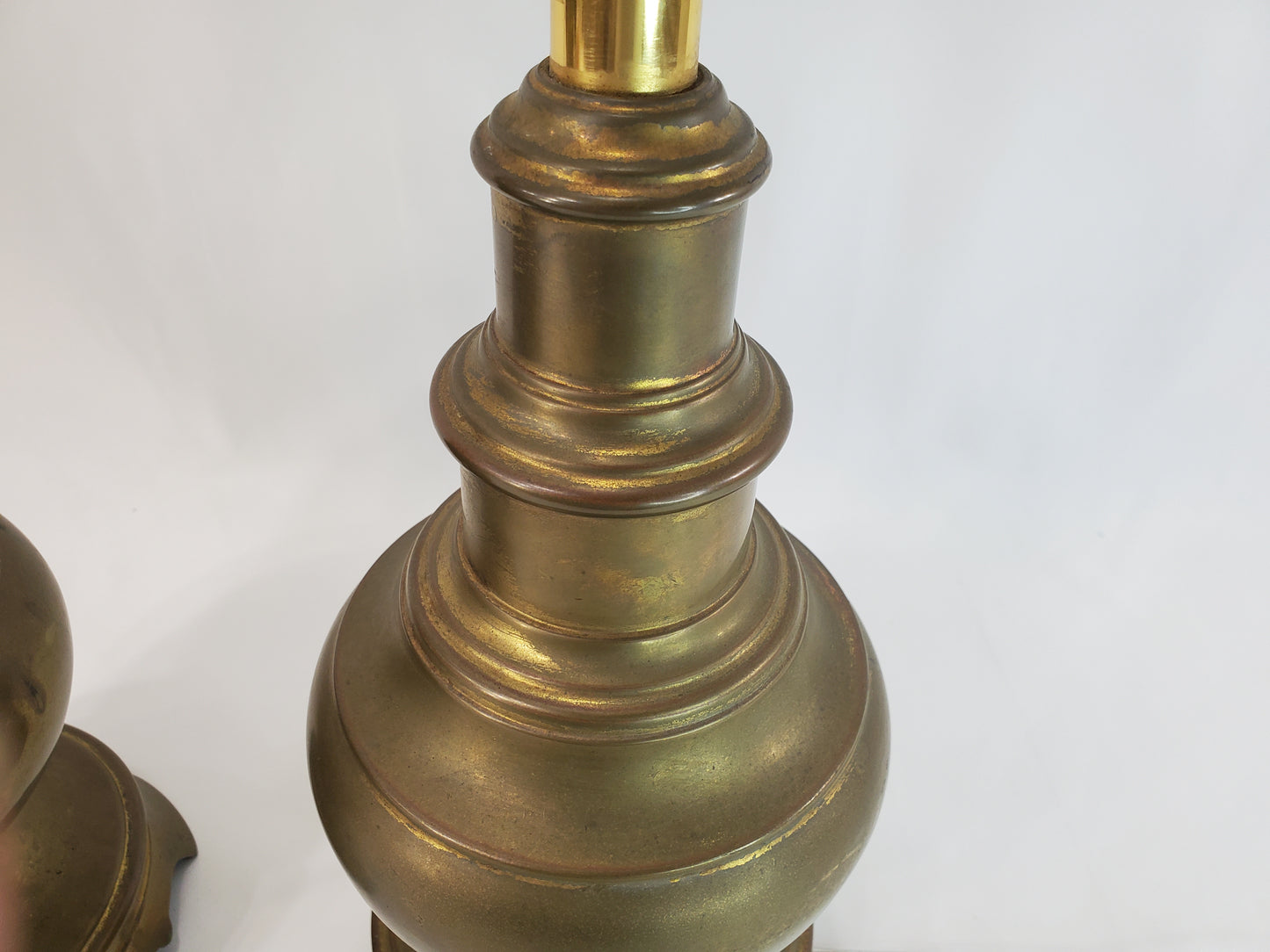 Pair Vintage Stiffel Brass Baluster Table Lamps 1960s