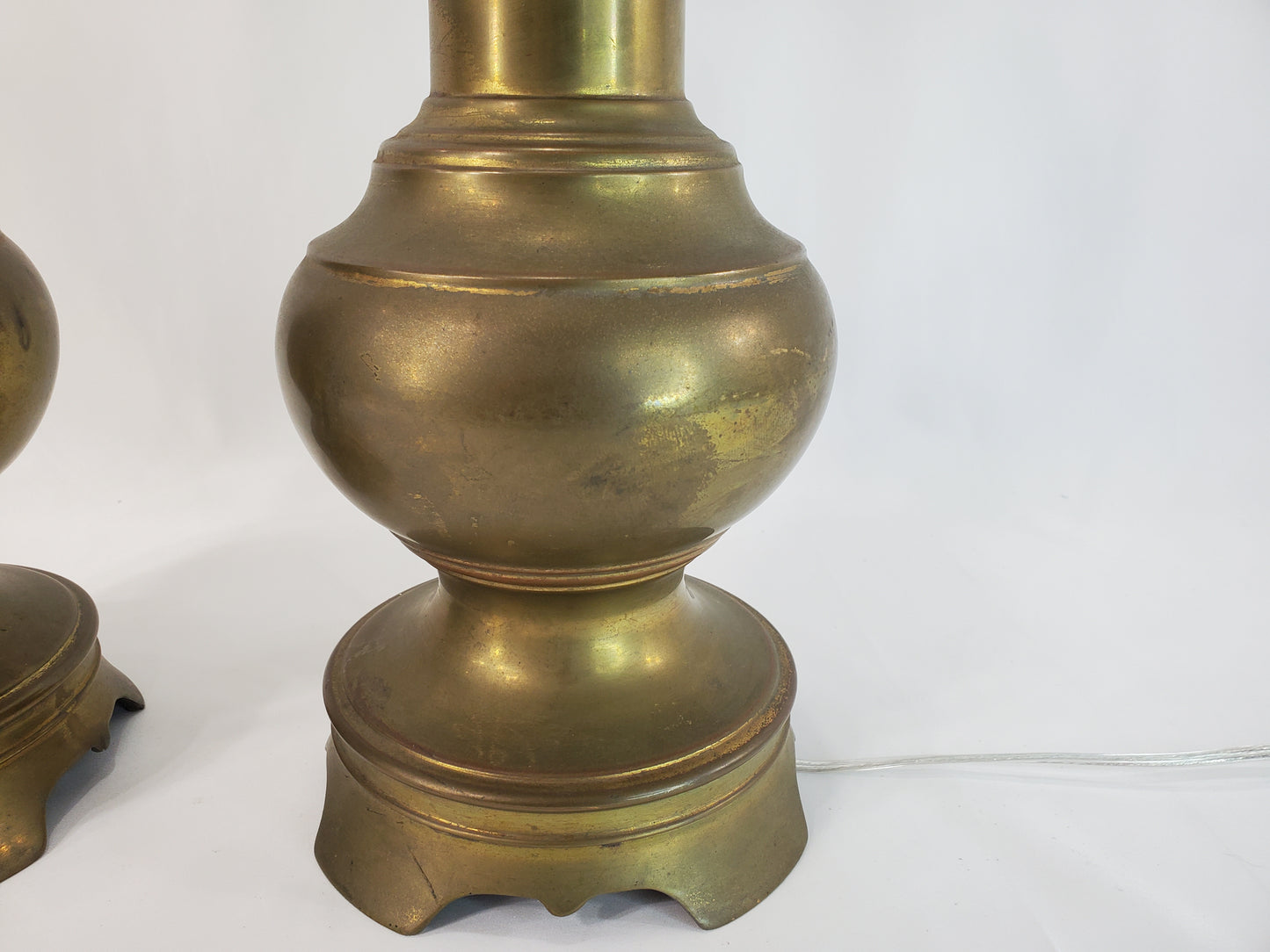 Pair Vintage Stiffel Brass Baluster Table Lamps 1960s