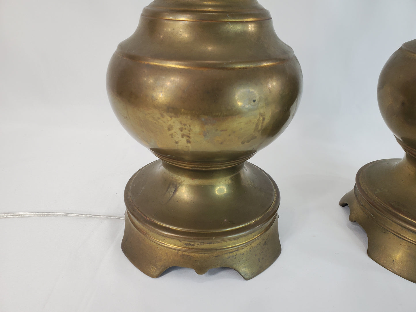 Pair Vintage Stiffel Brass Baluster Table Lamps 1960s