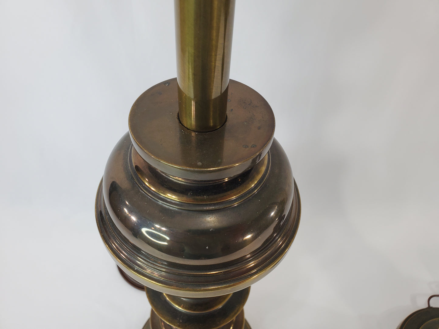 Pair Vintage Stiffel Brass Hollywood Regency Column and Baluster Table Lamps