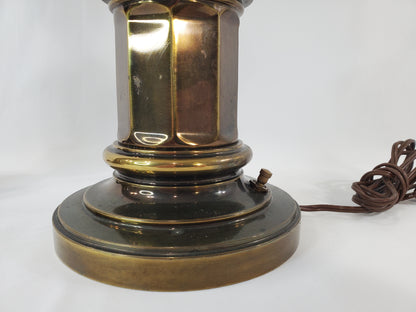 Pair Vintage Stiffel Brass Hollywood Regency Column and Baluster Table Lamps