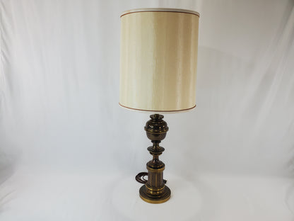 Pair Vintage Stiffel Brass Hollywood Regency Column and Baluster Table Lamps