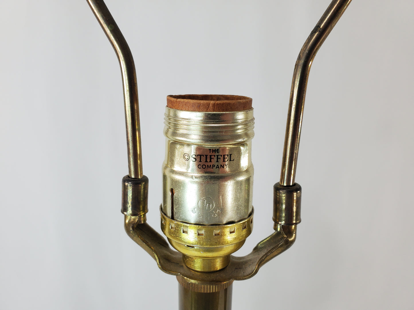 Pair Vintage Stiffel Brass Hollywood Regency Column and Baluster Table Lamps