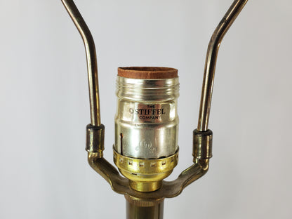 Pair Vintage Stiffel Brass Hollywood Regency Column and Baluster Table Lamps