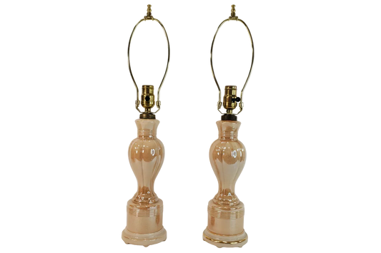 Pair of 1940s Aladdin Alacite G311 Table Lamps - Golden Lustre