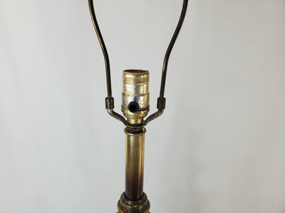 Pair of Vintage MCM Stacked Orb Brass Table Lamps