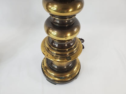 Pair of Vintage MCM Stacked Orb Brass Table Lamps