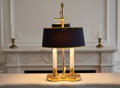 Petite Vintage Two-Arm Bouillotte Table Lamp