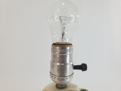 Vintage 1940s Ceramic Rose and Tassel Boudoir Lamp