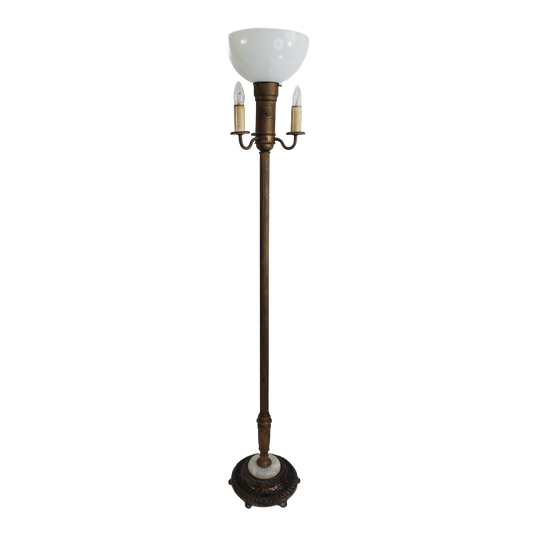 Vintage 4-Light Floor Lamp with Marble Accent