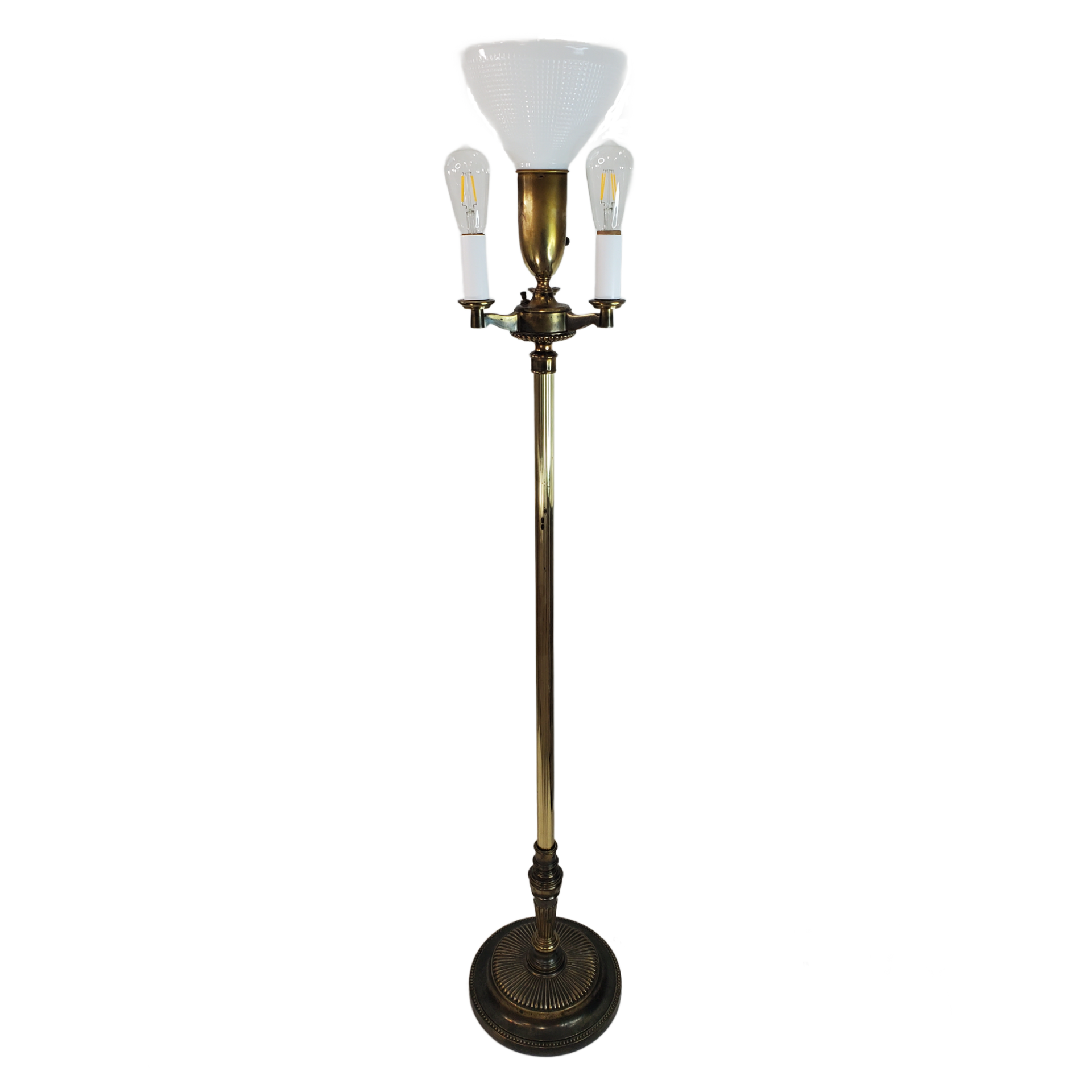 Vintage 4 Light Mogul Torchiere Candelabra Floor Lamp by Stiffel Classic Brass Lighting