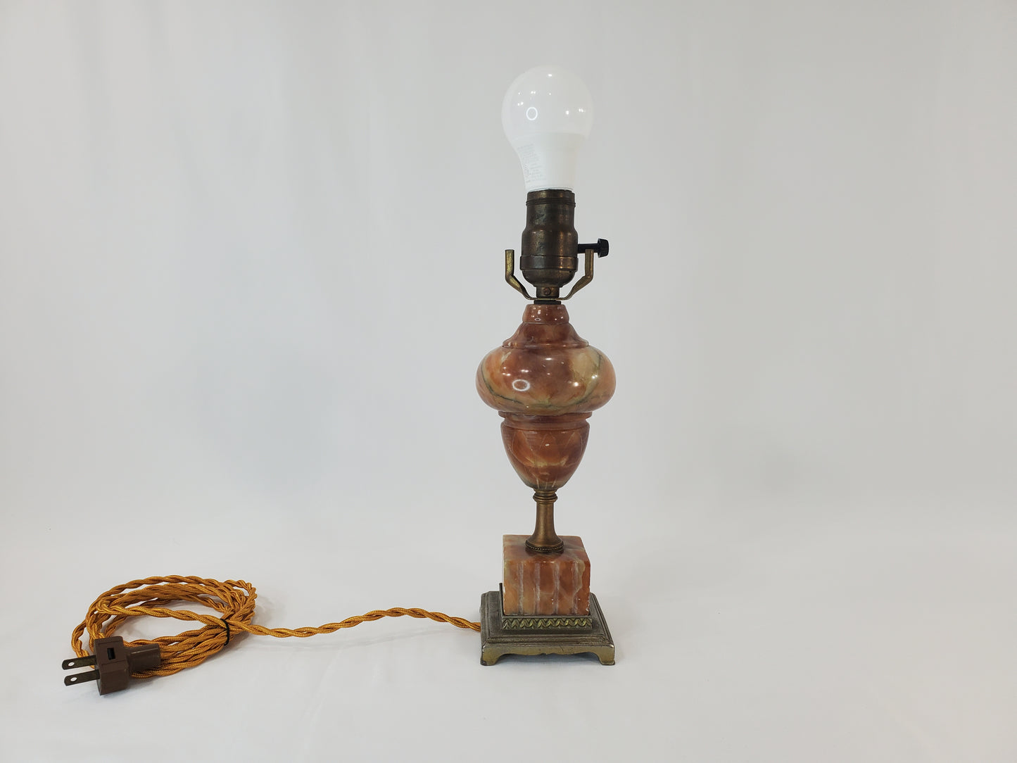 Vintage Alabaster Table Mantle Lamp