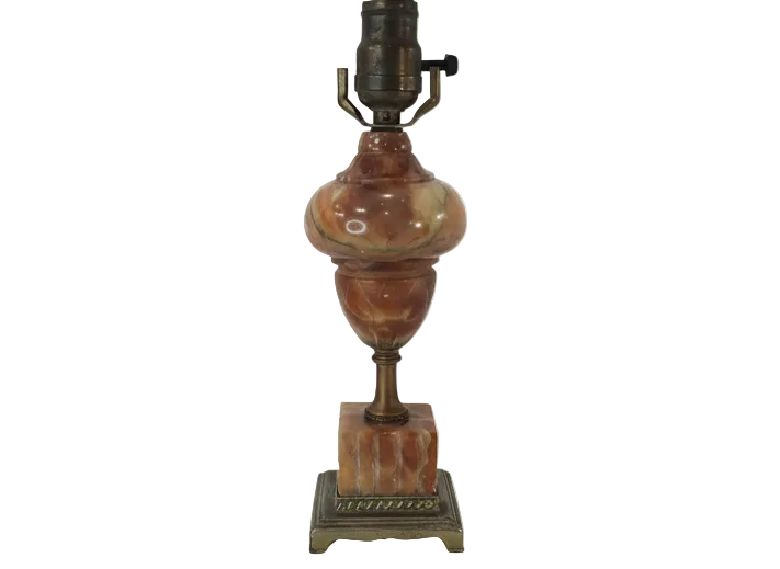 Vintage Alabaster Table Mantle Lamp