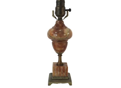 Vintage Alabaster Table Mantle Lamp