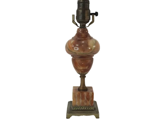 Vintage Alabaster Table Mantle Lamp