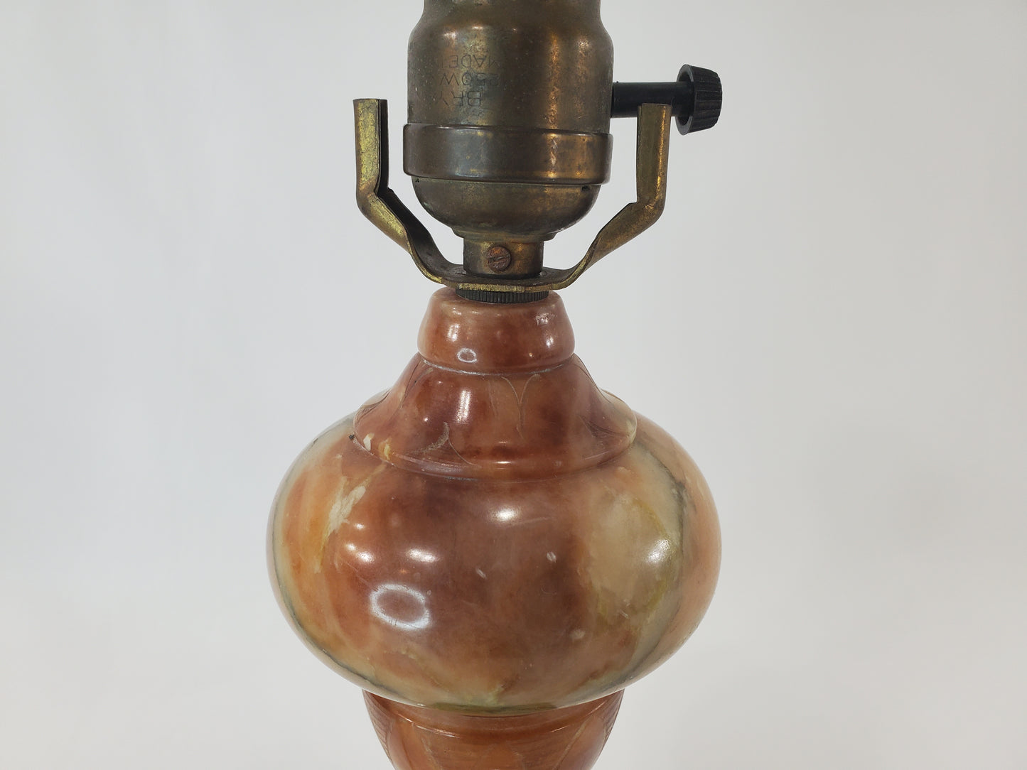 Vintage Alabaster Table Mantle Lamp