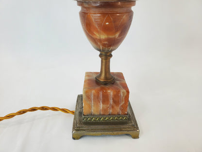 Vintage Alabaster Table Mantle Lamp
