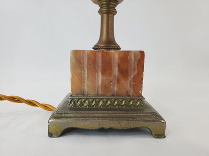 Vintage Alabaster Table Mantle Lamp