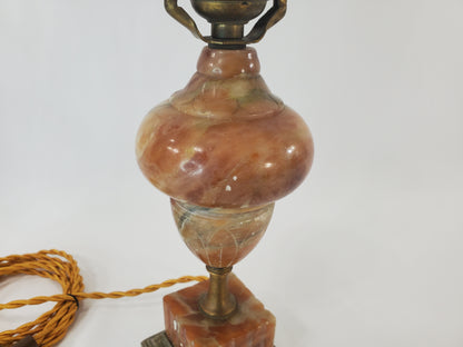 Vintage Alabaster Table Mantle Lamp