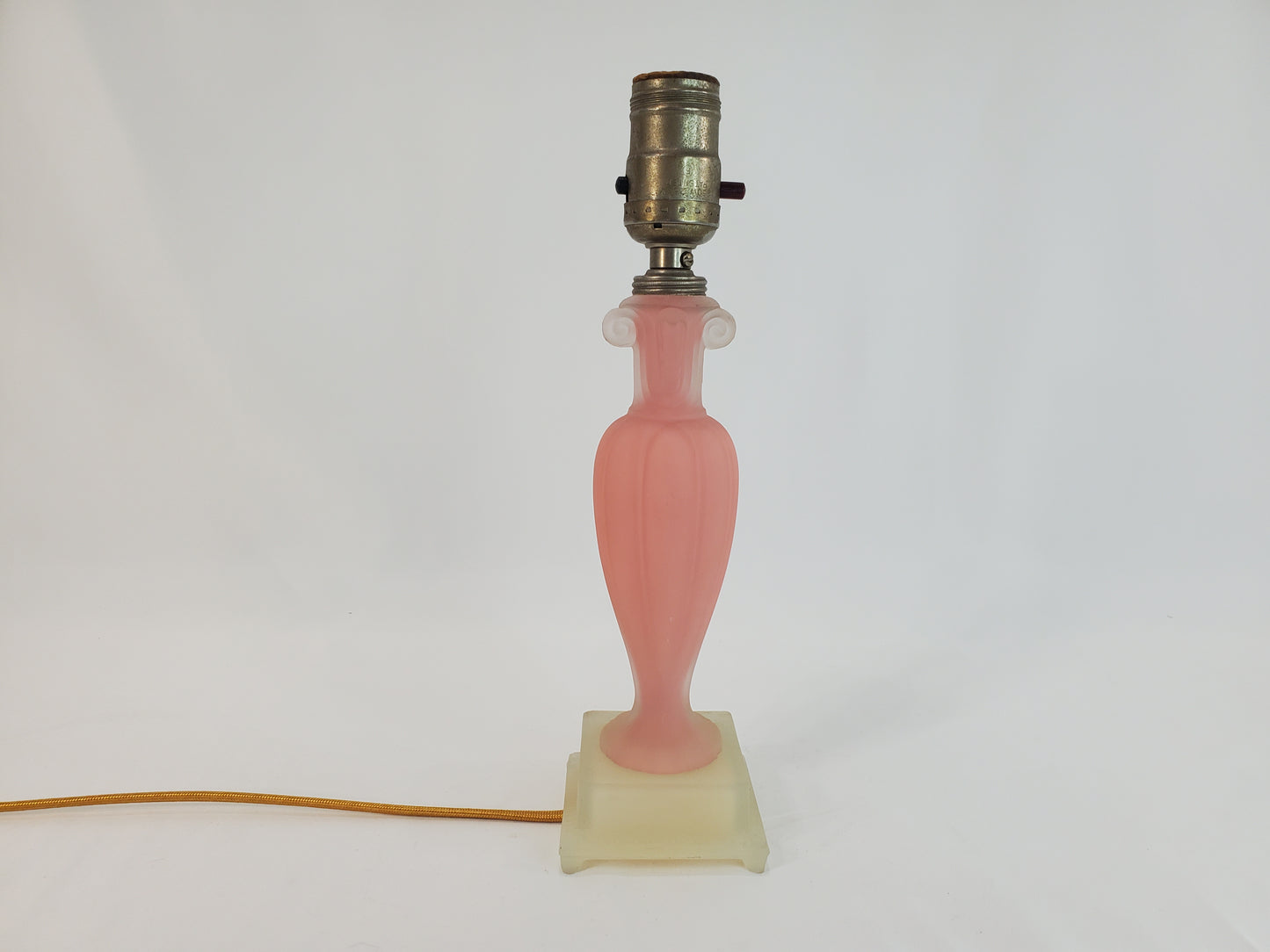 Vintage Aladdin Alacite Glass Boudoir Lamp Art Deco Pink
