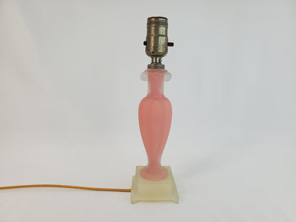 Vintage Aladdin Alacite Glass Boudoir Lamp Art Deco Pink