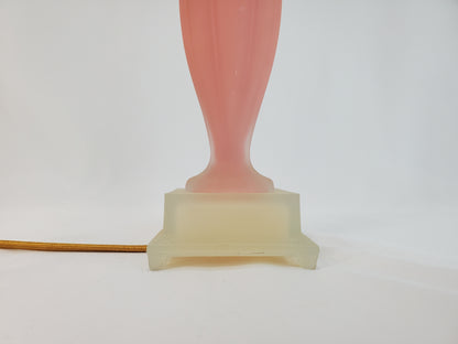 Vintage Aladdin Alacite Glass Boudoir Lamp Art Deco Pink