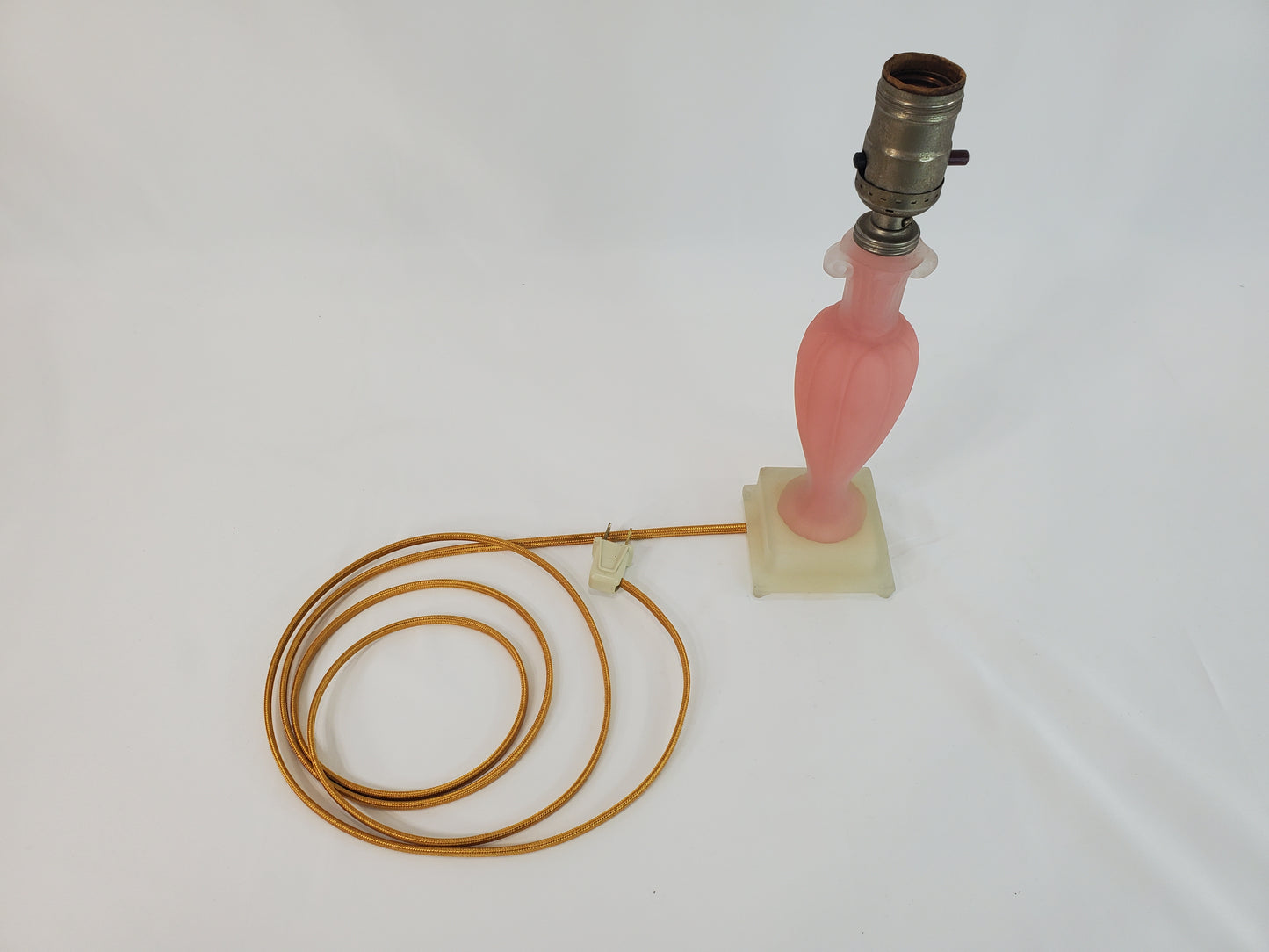 Vintage Aladdin Alacite Glass Boudoir Lamp Art Deco Pink