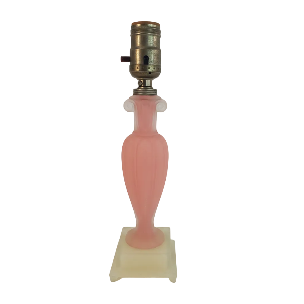 Vintage Aladdin Alacite Glass Boudoir Lamp Art Deco Pink