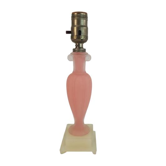 Vintage Aladdin Alacite Glass Boudoir Lamp Art Deco Pink