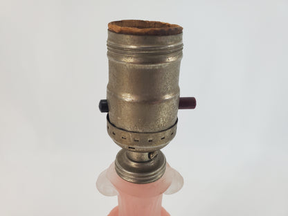 Vintage Aladdin Alacite Glass Boudoir Lamp Art Deco Pink