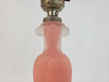 Vintage Aladdin Alacite Glass Boudoir Lamp Art Deco Pink