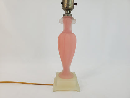 Vintage Aladdin Alacite Glass Boudoir Lamp Art Deco Pink