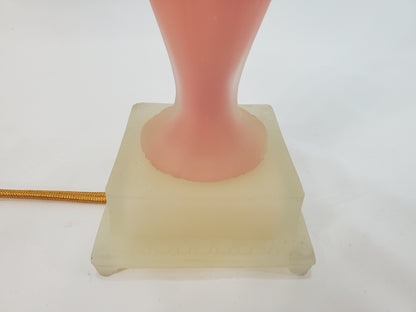 Vintage Aladdin Alacite Glass Boudoir Lamp Art Deco Pink