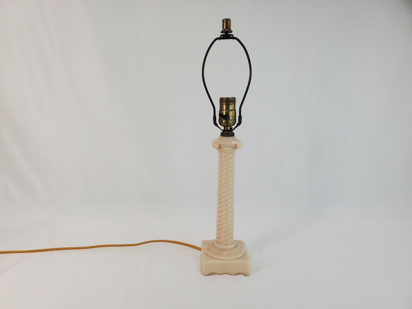 Vintage Aladdin Alacite Glass Ionic Column Table Lamp 1940s