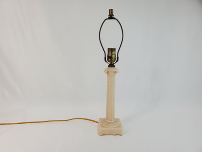 Vintage Aladdin Alacite Glass Ionic Column Table Lamp 1940s