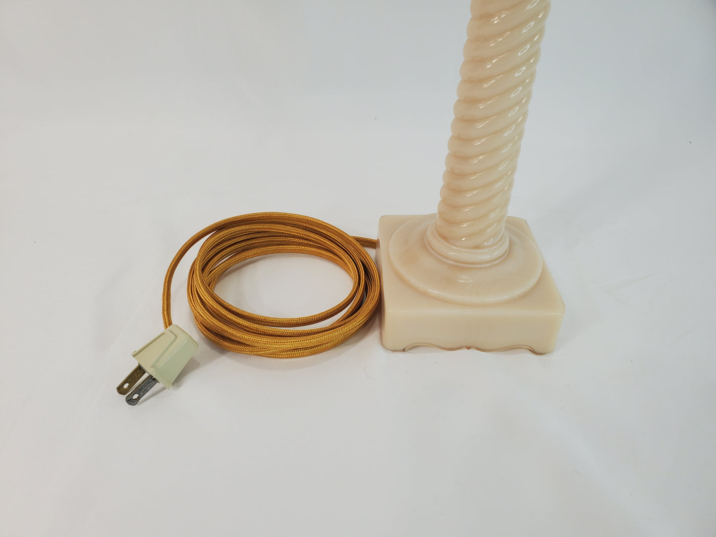 Vintage Aladdin Alacite Glass Ionic Column Table Lamp 1940s