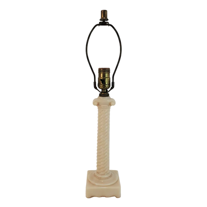 Vintage Aladdin Alacite Glass Ionic Column Table Lamp 1940s