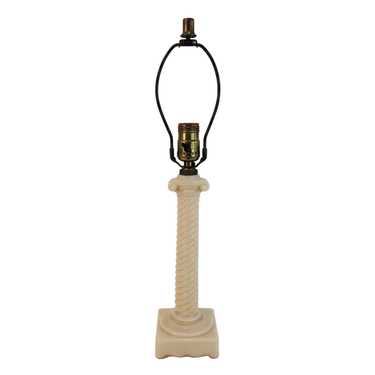 Vintage Aladdin Alacite Glass Ionic Column Table Lamp 1940s