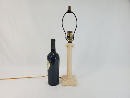 Vintage Aladdin Alacite Glass Ionic Column Table Lamp 1940s