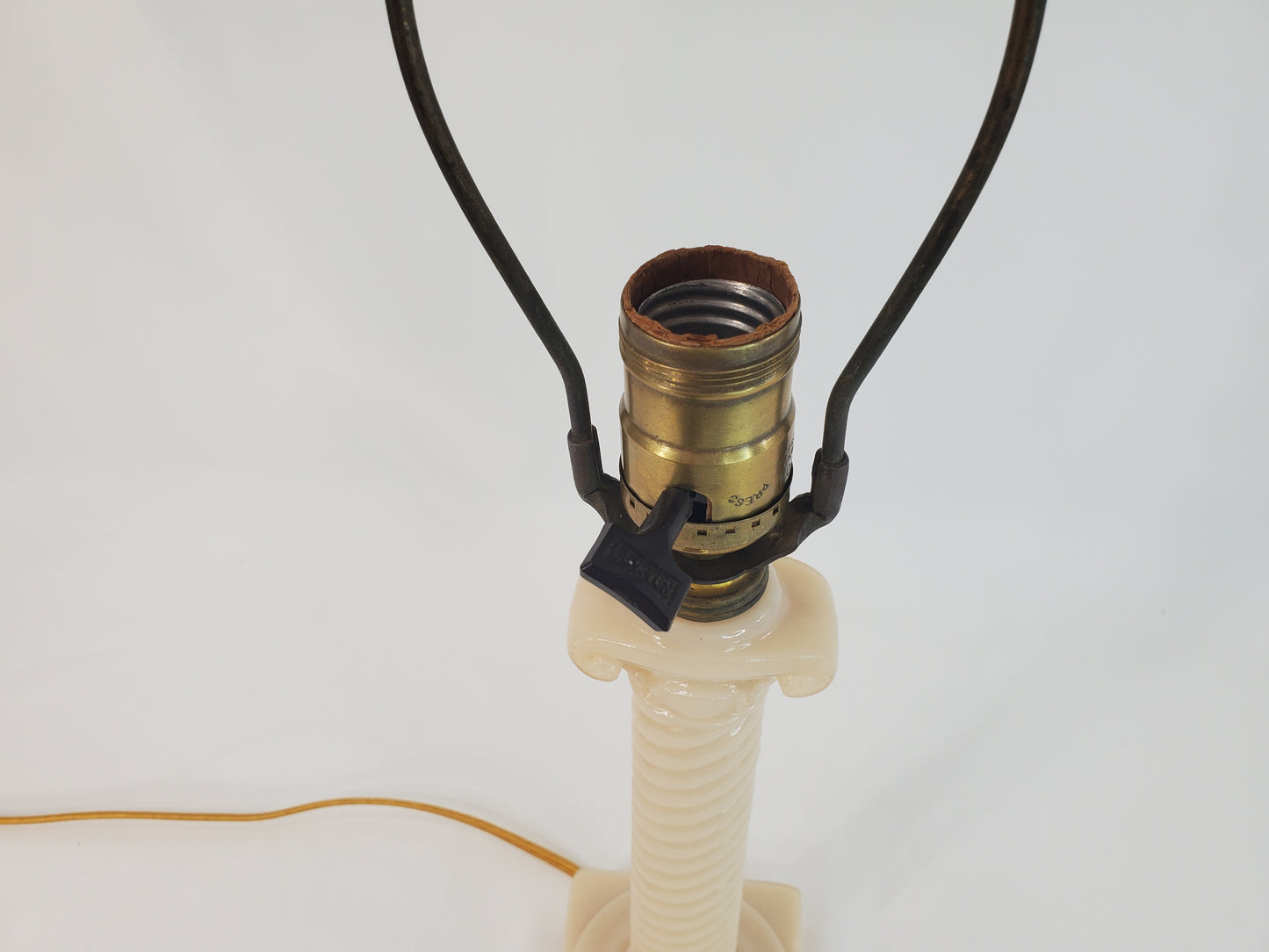 Vintage Aladdin Alacite Glass Ionic Column Table Lamp 1940s