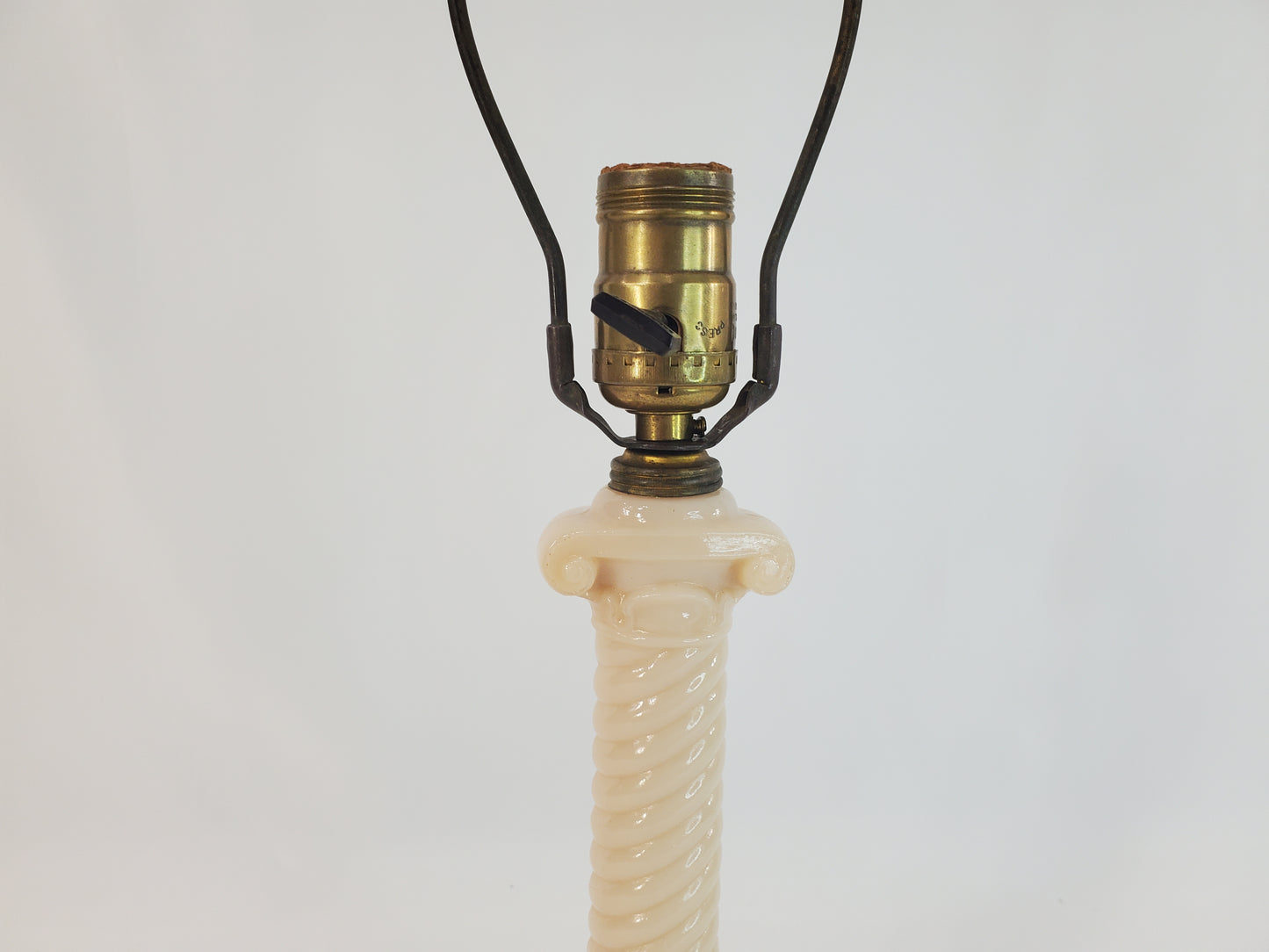 Vintage Aladdin Alacite Glass Ionic Column Table Lamp 1940s