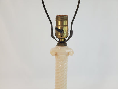 Vintage Aladdin Alacite Glass Ionic Column Table Lamp 1940s