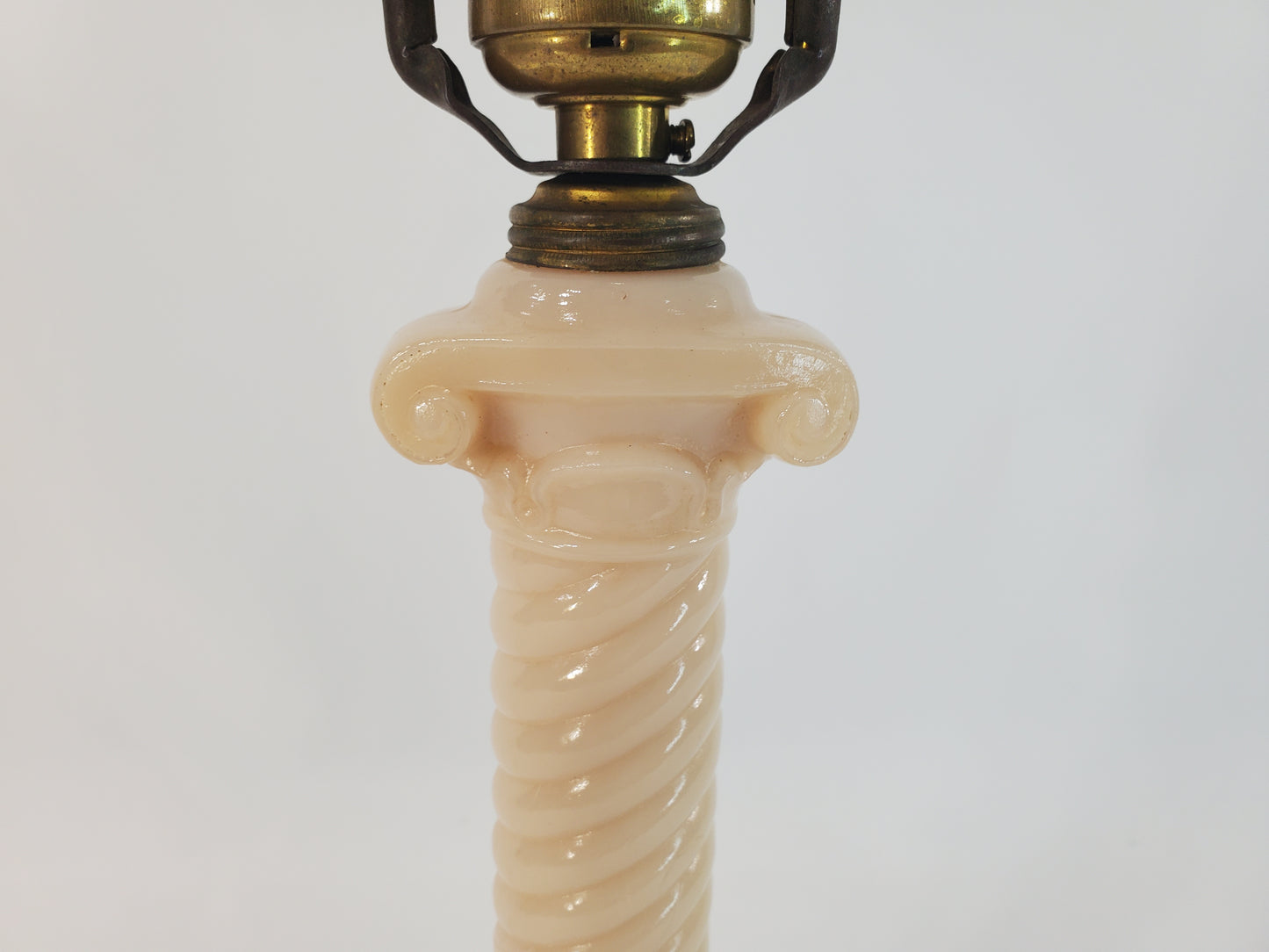 Vintage Aladdin Alacite Glass Ionic Column Table Lamp 1940s