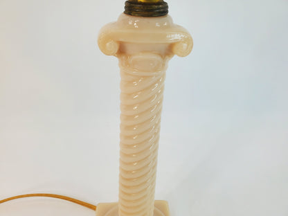 Vintage Aladdin Alacite Glass Ionic Column Table Lamp 1940s