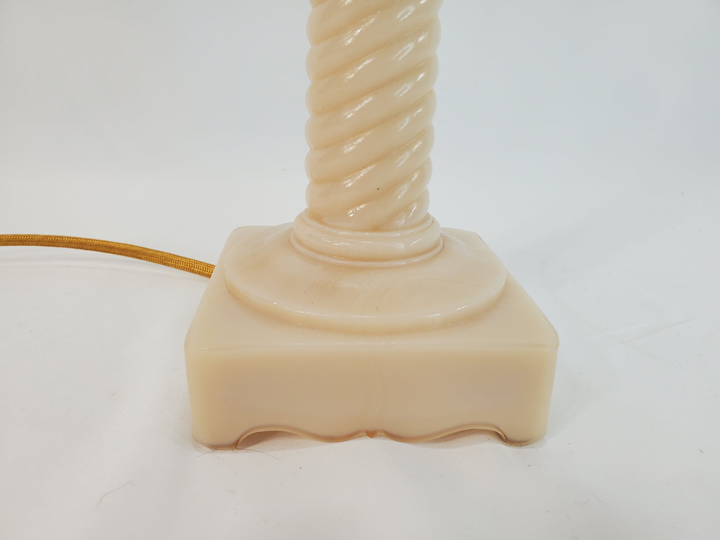 Vintage Aladdin Alacite Glass Ionic Column Table Lamp 1940s