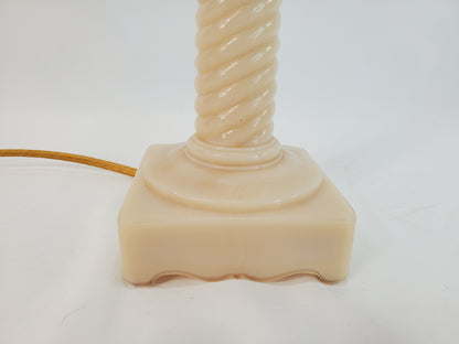 Vintage Aladdin Alacite Glass Ionic Column Table Lamp 1940s