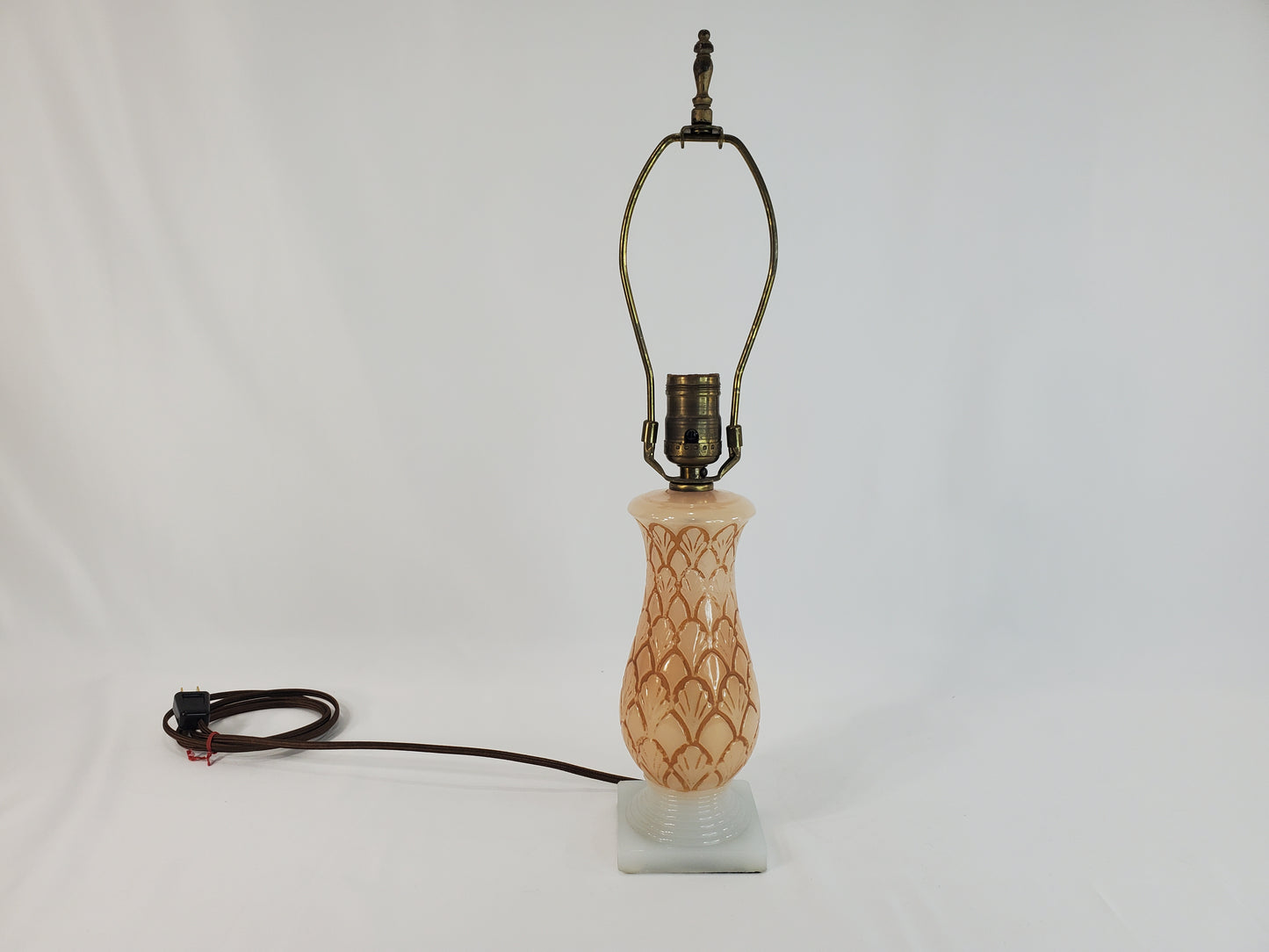 Vintage Aladdin Alacite Glass Table Lamp - Pineapple