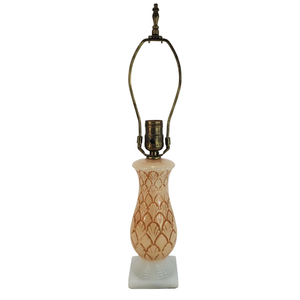 Vintage Aladdin Alacite Glass Table Lamp - Pineapple
