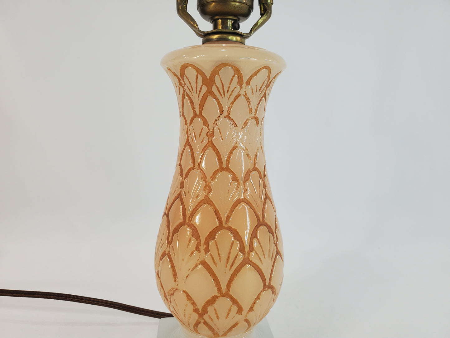 Vintage Aladdin Alacite Glass Table Lamp - Pineapple