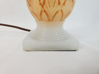 Vintage Aladdin Alacite Glass Table Lamp - Pineapple